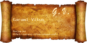 Garami Vitus névjegykártya